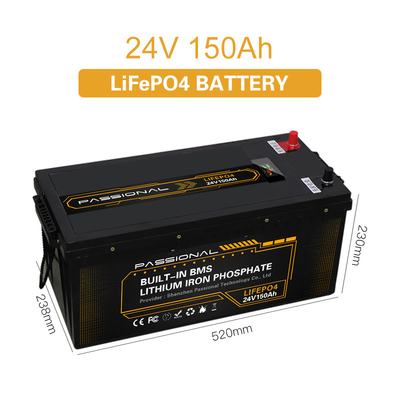 Pacchetto elettrico 24V 150Ah della batteria di immagazzinamento dell'energia LFP del sistema solare del carrello elevatore EV con BMS