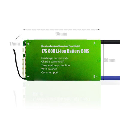 3.7V porto comune del PWB Li Ion Protection Board BMS 17S 60V 45A con equilibrio
