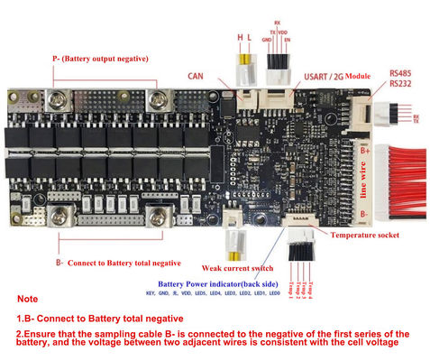 Pacchetto BMS RS485 RS232 72V 20S BMS 200A della batteria della batteria BMS Board 3S-20S