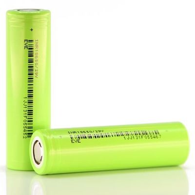 18650 cellule dello ione della batteria 2900mAh 3.7V NCM EVE Lithium verde chiaro per Ebike